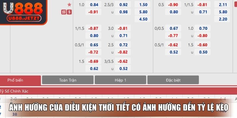 Tỷ Lệ Kèo Nhà Cái - Tìm Hiểu Thông Tin Và Yếu Tố Ảnh Hưởng 4 Ảnh hưởng của điều kiện thời tiết có ảnh hưởng đến tỷ lệ kèo
